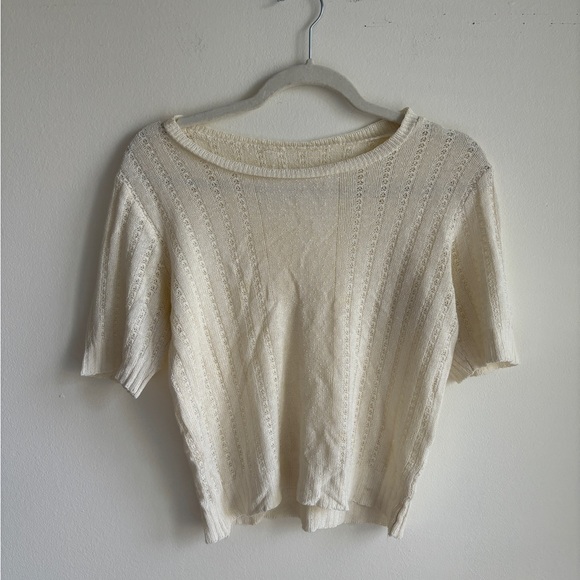 Vintage Knit Cream Shirt - Picture 3 of 6